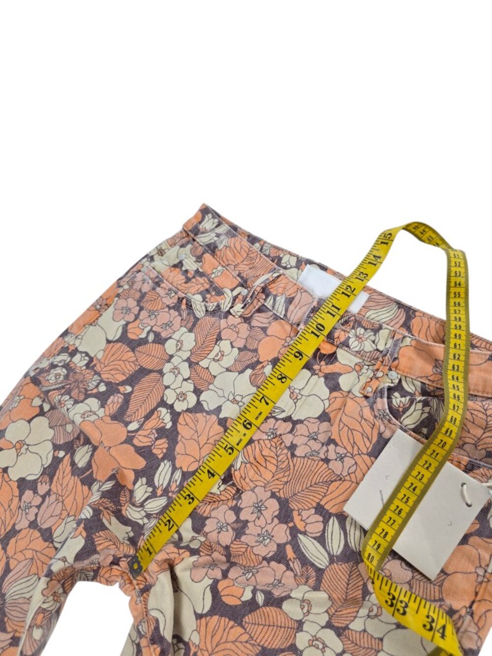 MOTHER The Kick It High Rise Straight Jeans in Orange Blossom, Zip Fly, Size 30 - Picture 4 of 12
